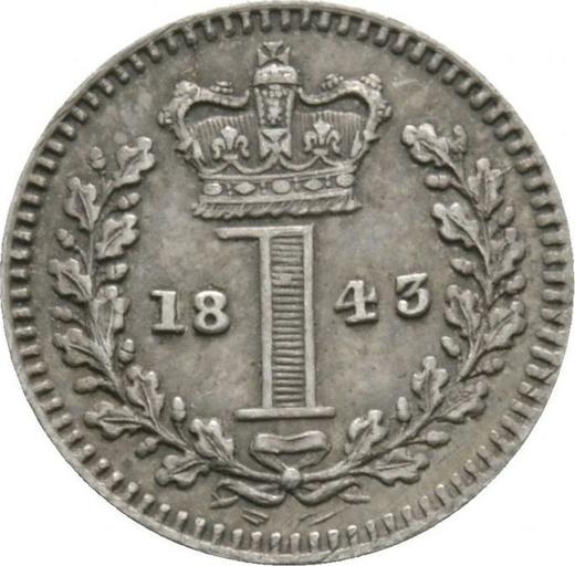 Reverso Penique 1843 "Tipo 1838-1887" - valor de la moneda de plata - Gran Bretaña, Victoria