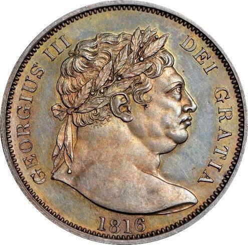 Obverse Halfcrown 1816 "Large head" Plain edge - Silver Coin Value - United Kingdom, George III