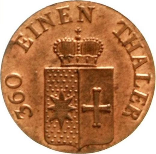 Аверс монеты - 1 пфенниг 1843 года A - цена  монеты - Вальдек-Пирмонт, Георг Генрих