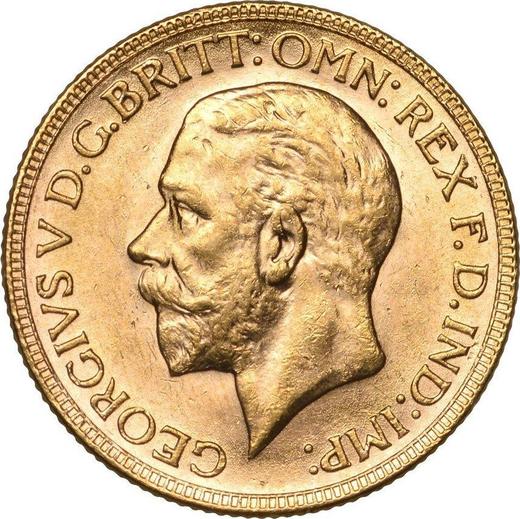 Obverse Sovereign 1929 P - Gold Coin Value - Australia, George V