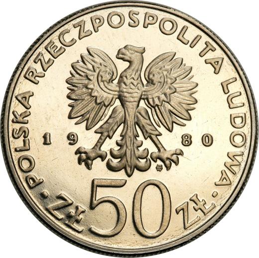 Awers monety - Próba 50 złotych 1980 MW "Bolesław I Chrobry" Nikiel - cena monety - Polska, PRL