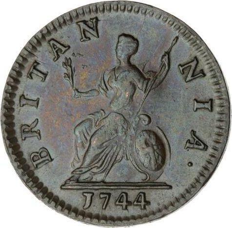 Reverse Farthing 1744 "Old Head" -  Coin Value - United Kingdom, George II