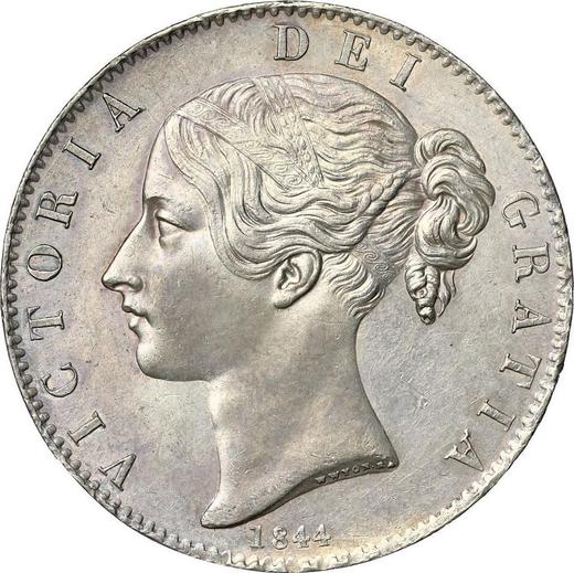 Obverse Crown 1844 W. WYON - Silver Coin Value - United Kingdom, Victoria