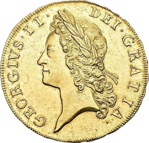 Obverse Five guineas 1729 "Young Head" - Gold Coin Value - United Kingdom, George II
