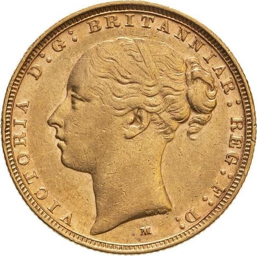 Obverse Sovereign 1886 M WW "St. George" - Gold Coin Value - Australia, Victoria