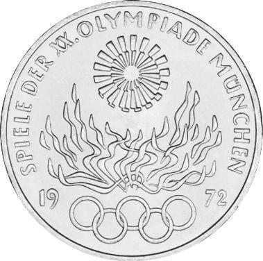 Obverse 10 Mark 1972 J "Games of the XX Olympiad" - Silver Coin Value - Germany, FRG