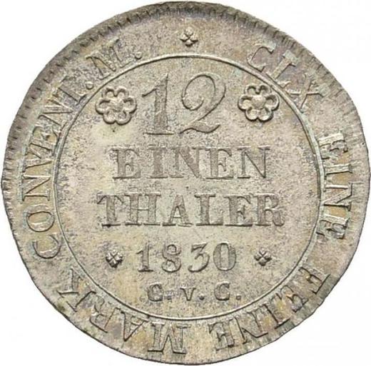 Reverse 1/12 Thaler 1830 CvC - Silver Coin Value - Brunswick-Wolfenbüttel, Charles II