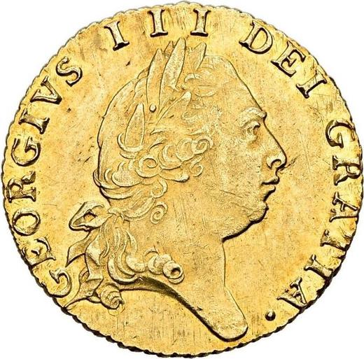 Аверс монеты - 1/2 гинеи 1798 года "Лопата" - цена золотой монеты - Великобритания, Георг III