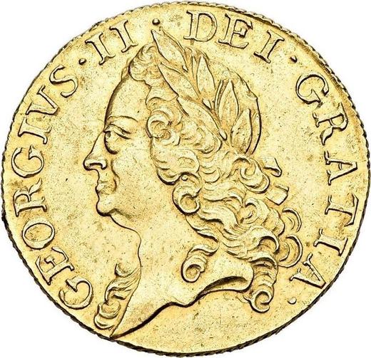 Obverse Guinea 1753 "Old Head" - Gold Coin Value - United Kingdom, George II