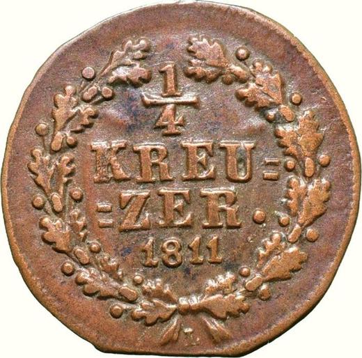 Reverse 1/4 Kreuzer 1811 L -  Coin Value - Nassau, Frederick Augustus