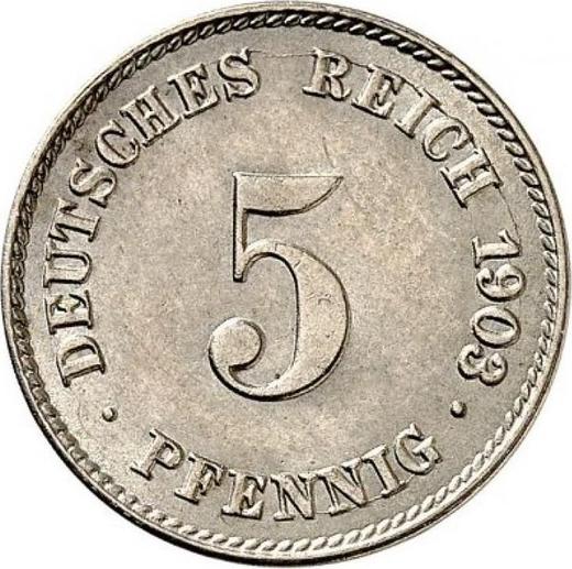 Obverse 5 Pfennig 1903 J "Type 1890-1915" - Coin Value - Germany, German Empire