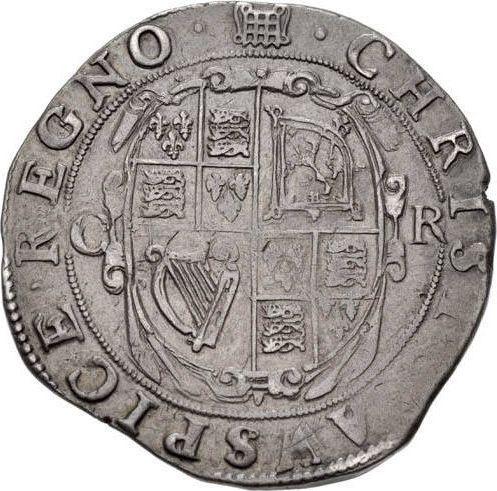 Реверс монеты - 1/2 кроны (Полукрона) без года (1625-1642) "Второй тип всадника" Овальный щит "CR" разделён щитом - цена серебряной монеты - Великобритания, Карл I