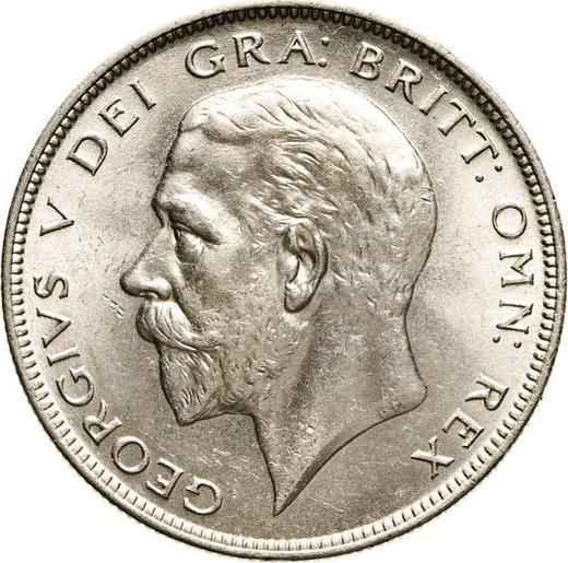 Аверс монеты - 1/2 кроны (Полукрона) 1928 года - цена серебряной монеты - Великобритания, Георг V