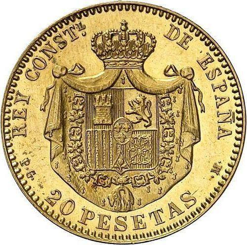 Reverse 20 Pesetas 1892 PGM - Gold Coin Value - Spain, Alfonso XIII