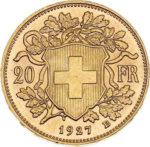 Reverse 20 Francs 1927 B "Vreneli" - Gold Coin Value - Switzerland, Confederation