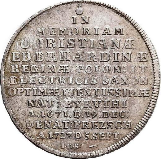 Rewers monety - Talar 1727 IGS "Żałobny" - cena srebrnej monety - Polska, August II Mocny