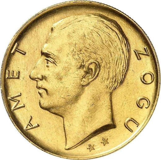 Obverse Pattern 100 Franga Ari 1926 R PROVA Two stars - Gold Coin Value - Albania, Ahmet Zogu