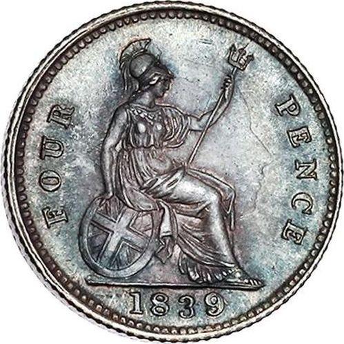 Reverse Fourpence (Groat) 1839 "Type 1837-1862" - Silver Coin Value - United Kingdom, Victoria