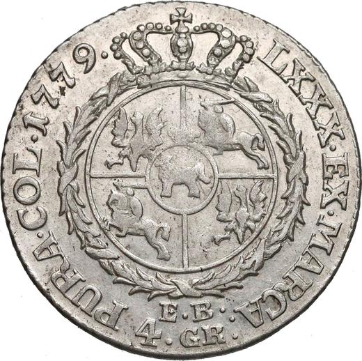 Reverse 1 Zloty (4 Grosze) 1779 EB - Silver Coin Value - Poland, Stanislaus II Augustus
