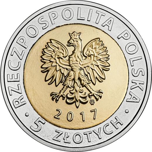 Obverse 5 Zlotych 2017 MW "Central Industrial District" -  Coin Value - Poland, III Republic after denomination
