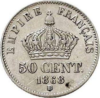 Reverse 50 Centimes 1868 BB "Type 1864-1869" - Silver Coin Value - France, Napoleon III