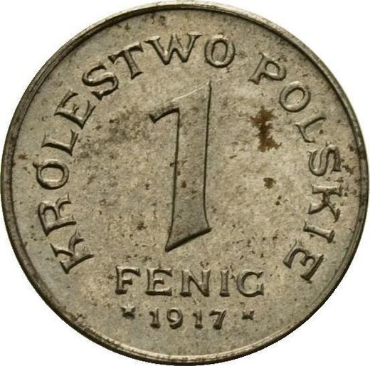 Reverse 1 Pfennig 1917 FF -  Coin Value - Poland, Kingdom of Poland