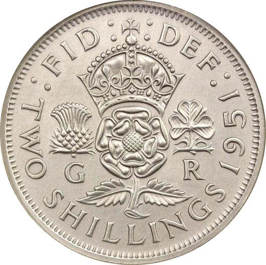 Reverse Florin 1951 HP -  Coin Value - United Kingdom, George VI