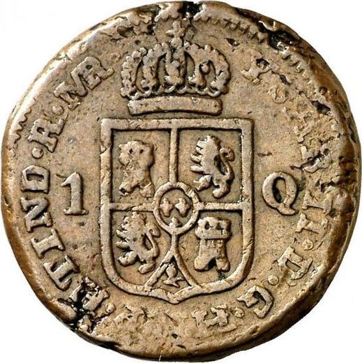 Obverse 1 Cuarto 1835 MA MR -  Coin Value - Philippines, Isabella II