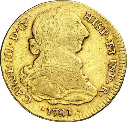 Obverse 4 Escudos 1781 So DA - Gold Coin Value - Chile, Charles III
