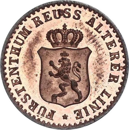 Anverso 1 Pfennig 1864 A - valor de la moneda - Reuss-Greiz, Enrique XXII