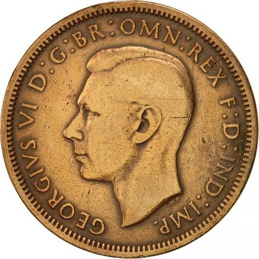 Avers 1/2 Penny 1944 HP - Münze Wert - Großbritannien, Georg VI