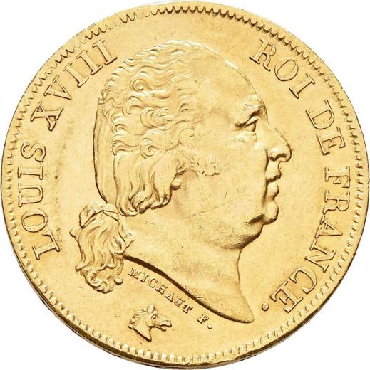 Obverse 40 Francs 1818 A "Type 1816-1824" - Gold Coin Value - France, Louis XVIII