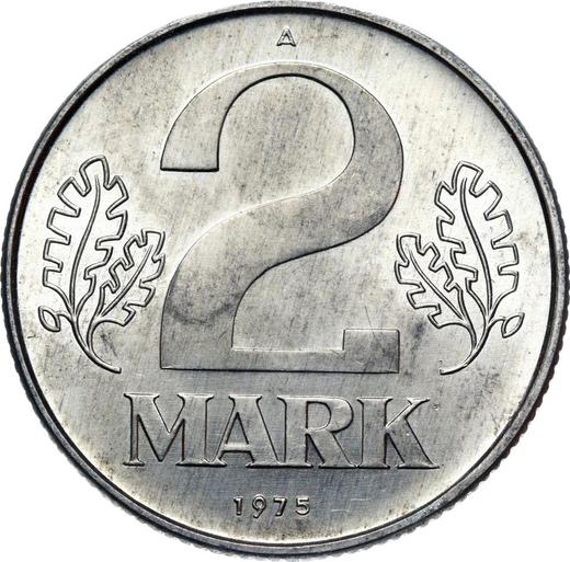 Obverse 2 Mark 1975 A -  Coin Value - Germany, GDR