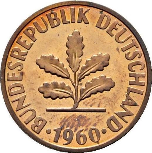 Reverse 2 Pfennig 1960 D -  Coin Value - Germany, FRG