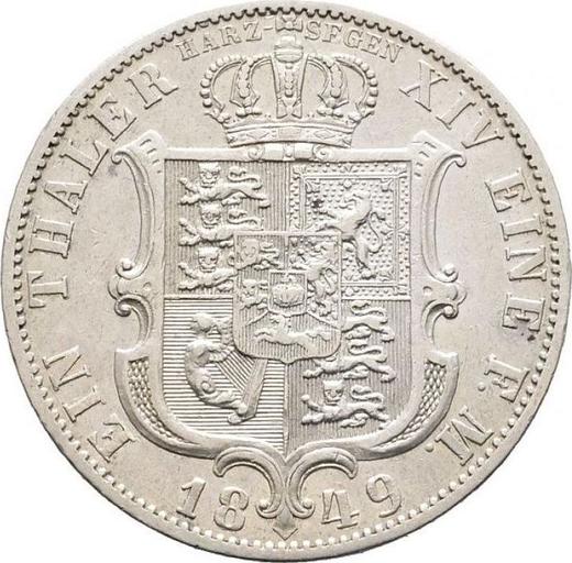 Reverse Thaler 1849 B "Type 1848-1851" "HARZ-SEGEN" - Silver Coin Value - Hanover, Ernest Augustus