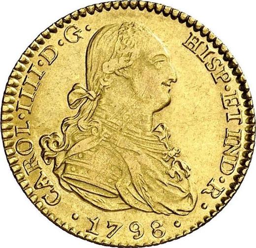 Аверс монеты - 2 эскудо 1798 года S CN - цена золотой монеты - Испания, Карл IV