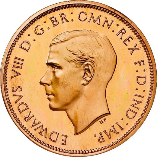 Аверс монеты - Пробный Пенни 1937 года HP - цена монеты - Великобритания, Эдуард VIII