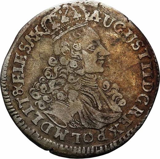 Obverse 6 Groszy (Szostak) 1706 EPH "Crown" - Silver Coin Value - Poland, Augustus II
