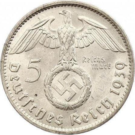 Reverse 5 Reichsmark 1939 J "Type 1936-1939" - Silver Coin Value - Germany, Third Reich