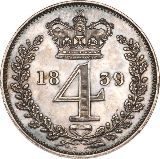 Reverse Fourpence (Groat) 1839 "Type 1838-1887" - Silver Coin Value - United Kingdom, Victoria