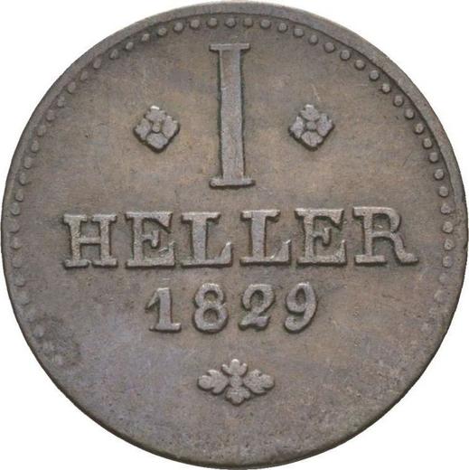 Reverse Heller 1829 -  Coin Value - Hesse-Cassel, William II