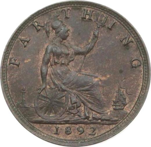 Revers 1 Farthing 1892 - Münze Wert - Großbritannien, Victoria