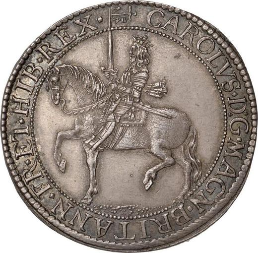 Obverse Halfcrown no date (1638-1639) "Second issue Briot" Anchor and "B" above the horseman - Silver Coin Value - United Kingdom, Charles I