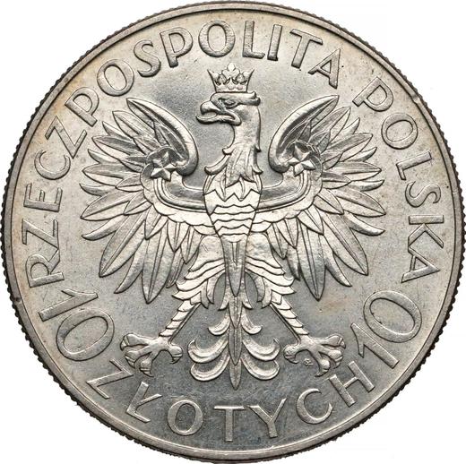 Obverse 10 Zlotych 1933 ZTK "Romuald Traugutt" - Silver Coin Value - Poland, II Republic