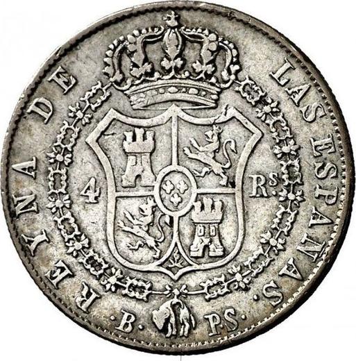 Reverse 4 Reales 1839 B PS - Silver Coin Value - Spain, Isabella II