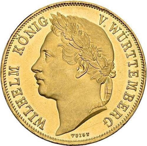 Аверс монеты - 4 дуката 1841 года "25 лет правления короля" - цена золотой монеты - Вюртемберг, Вильгельм I