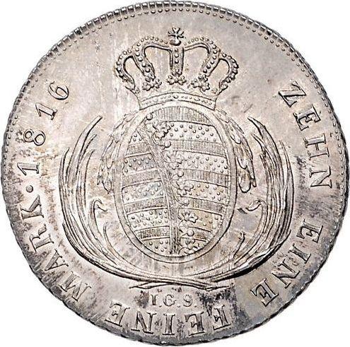 Reverse Thaler 1816 I.G.S. "Type 1806-1817" - Silver Coin Value - Saxony-Albertine, Frederick Augustus I