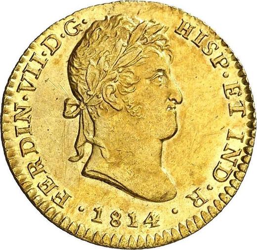Obverse 2 Escudos 1814 c CJ "Type 1811-1833" - Gold Coin Value - Spain, Ferdinand VII