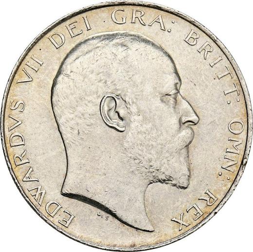 Аверс монеты - 1/2 кроны (Полукрона) 1909 года - цена серебряной монеты - Великобритания, Эдуард VII