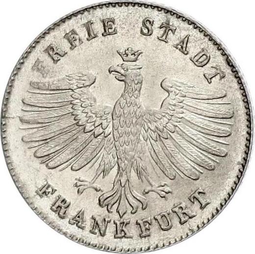 Anverso 3 kreuzers 1843 - valor de la moneda de plata - Fráncfort del Meno, Ciudad Libre